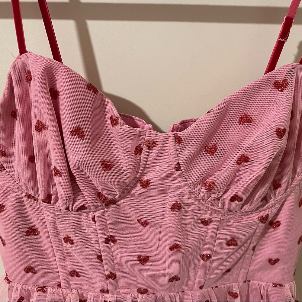Betsy Johnson dress prefect for Valentine’s day! Corset top and sparkly hearts